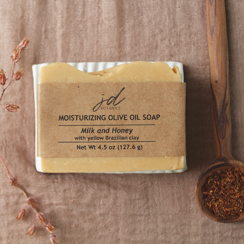 JDBotanics Moisturizing Olive Oil Soap with Yellow Brazilian Clay