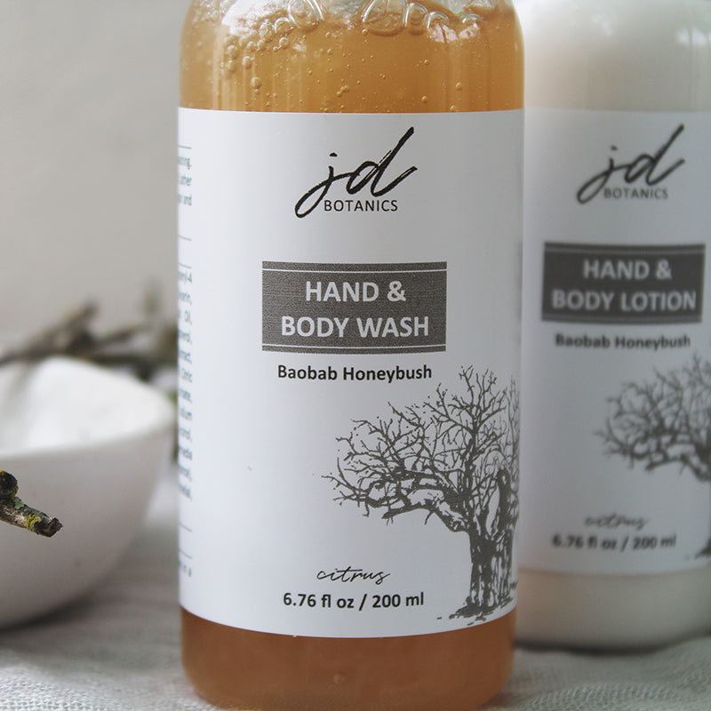 JDBotanics Baobab Honeybush Hand and Body Wash Small