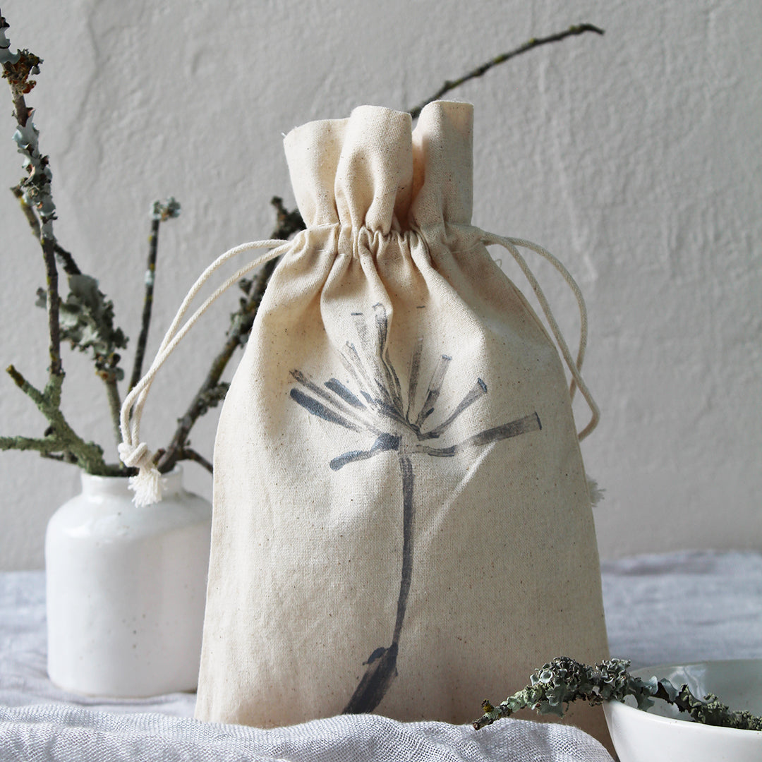 JDBotanics Handmade Gift Bag Grey Large